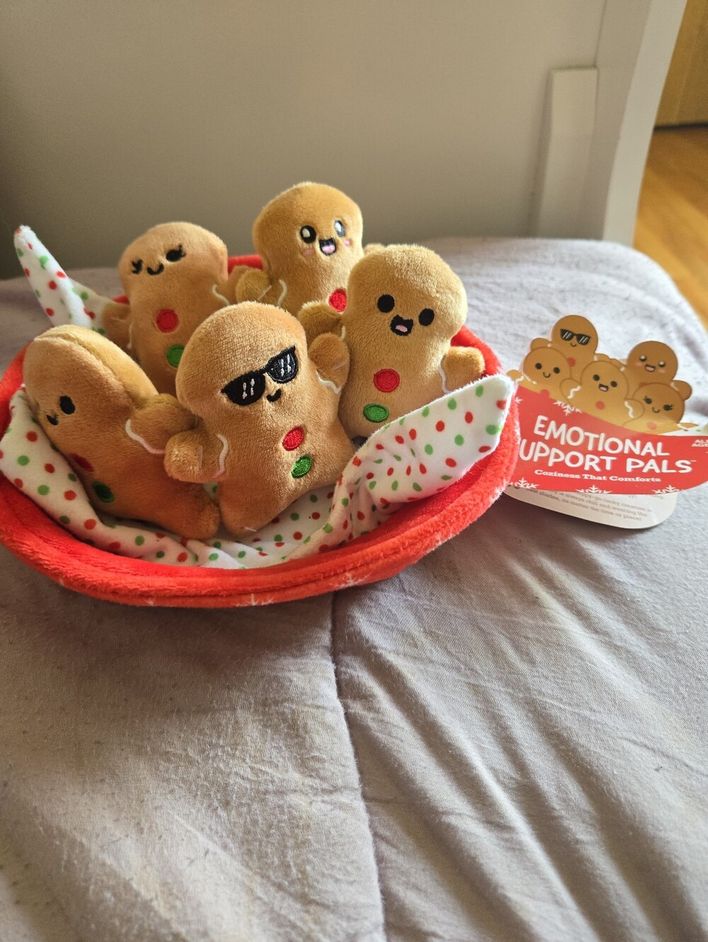 Emotional Support Pals Gingerbread Plush Set - Brown & Red